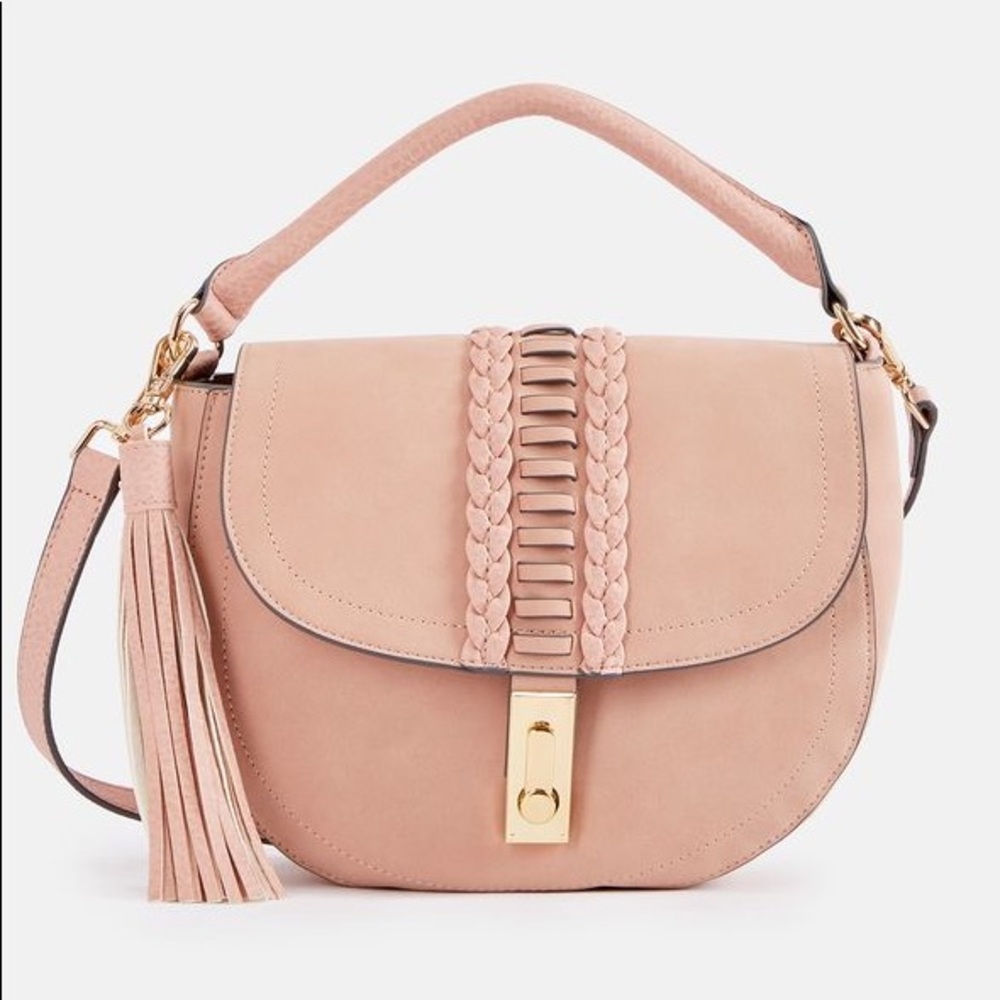 NWT Blush faux leather bag with tassel